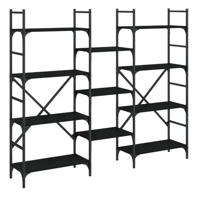 (black, x 28.5 x 136.5 cm) vidaXL Bookshelf Bookcase Storage Rack Cabinet Book Shelf Engineered 