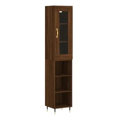 (brown oak, shelves) vidaXL Highboard Sideboard Tall Storage Cabinet Side Cabinet Engineered Woo