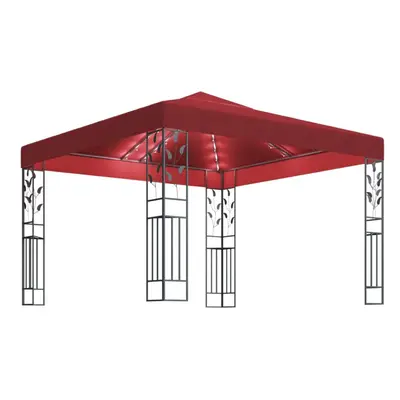 vidaXL Gazebo with LED String Lights 3x3 m Wine Red Outdoor Pavilion Sunshade