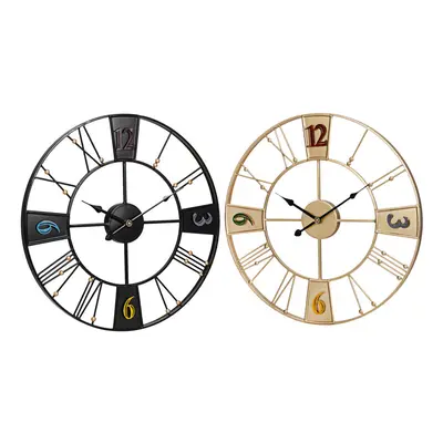 (50Gold) 50/60 CM Roman Iron Bead Black/Silver/Gold Digital Wall Clock without Battery