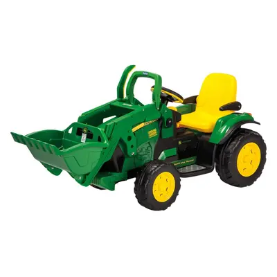 Peg Perego Children's 12V John Deere Ground Loader Electric Tractor, Green & Yellow