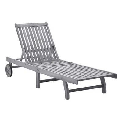 vidaXL Solid Acacia Wood Sun Lounger Outdoor Furniture Seating Sunbed Chair