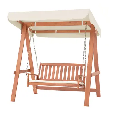 Porch Swing Outdoor 2-Seat Swing Bench W/ Canopy & Cushions