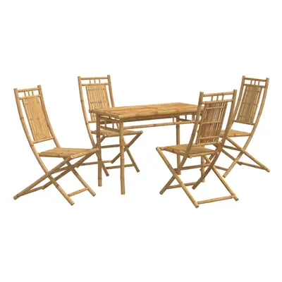 vidaXL Garden Dining Set Piece Outdoor Dining Table and Chair Set Bamboo