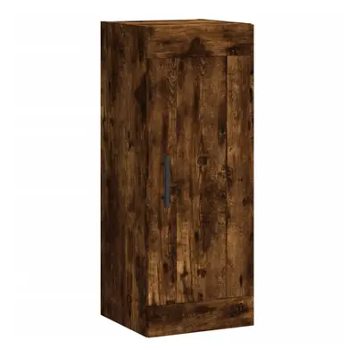 (smoked oak) vidaXL Wall Mounted Cabinet Storage Cabinet Side Cabinet White Engineered Wood