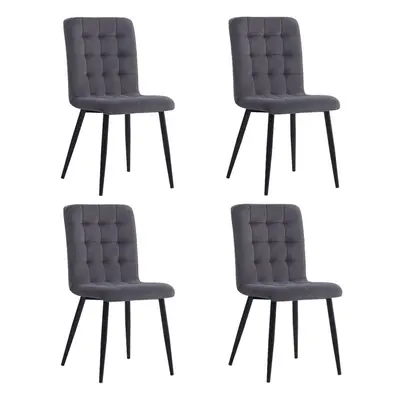 4Pcs Tufted Modern Armless Dining Chairs with Metal Legs