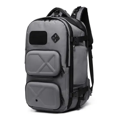 (Gray, 28x24x52cm) Outdoor Backpack Man USB Anti-Theft Large Capacity Multi-Function Waterproof 