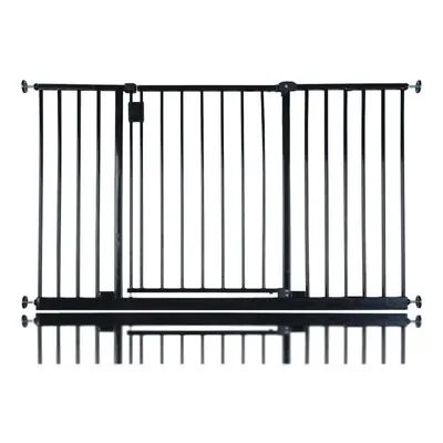 (Black, 128cm - 134cm) Safetots Extra Wide Hallway Baby Gate