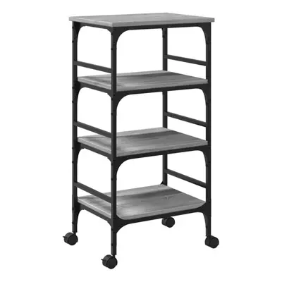 vidaXL Kitchen Trolley Rolling Cart Storage Cart Grey Sonoma Engineered Wood