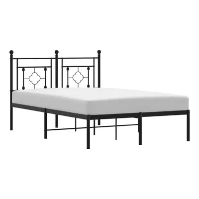 (black, x cm/with headboard) vidaXL Metal Bed Frame Home Bedroom Bed Base Mattress Foundation Be