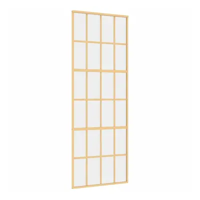 vidaXL Sliding Door Interior Barn Door Gold Clear ESG Glass and Aluminium