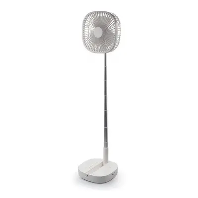 (White) Portable Retractable Fan 7200mAh Type-C Rechargeable Gears Timing Storage Fan W/ Remote 