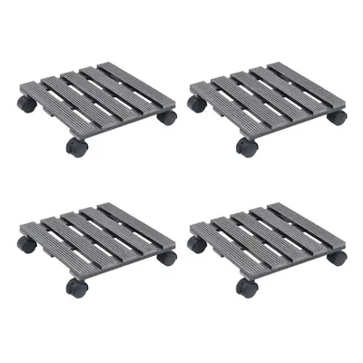 (grey, 30x30x7,5 cm) vidaXL 2/4x Plant Trolleys WPC Dolly Caddy Stand Round/Square Multi Colours