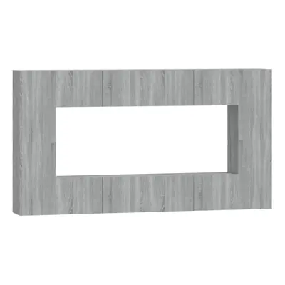 (Grey sonoma, x x cm (W x D x H)) vidaXL TV Cabinet Set Piece Engineered Wood Furniture Multi Co