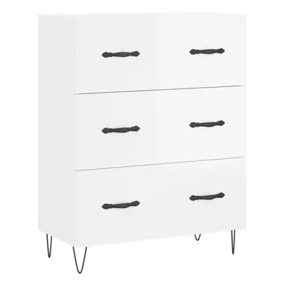 vidaXL Sideboard Storage Cabinet Cupboard High Gloss White Engineered Wood