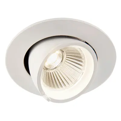 Fully Adjustable Ceiling Downlight - 9W Cool White LED - Matt White