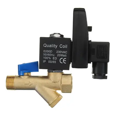 (A) AC220V 1/2" Brass Electric Solenoid Automatic Timer Air Compressor Cold Dryer Drain Water Va