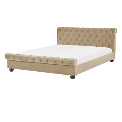 Bed Velvet AVALLON x cm (EU Super King) Beige