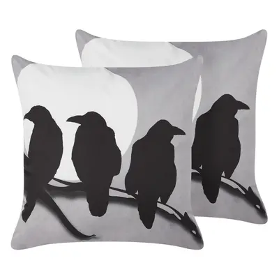 Set of Cushions Velvet Grey ORADEA x cm