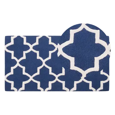 Wool Area Rug x cm Blue SILVAN