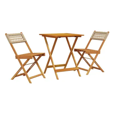 (beige, x x cm) vidaXL Bistro Set Piece Outdoor Bar Set Beige Poly Rattan and Solid Wood