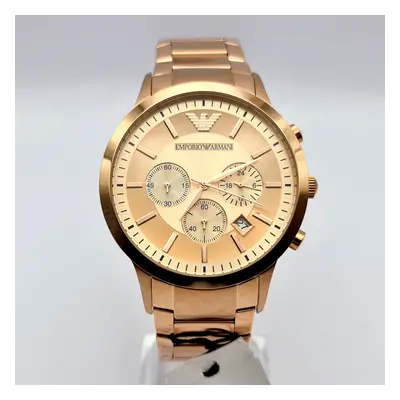 NEW EMPORIO ARMANI RENATO AR2452 ROSE GOLD STAINLESS STEEL MEN'S WATCH