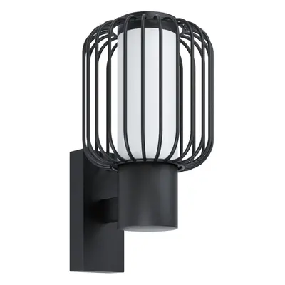 IP44 Outdoor Wall Light Black Zinc Steel Cage x 28W E27 Bulb Porch Lamp