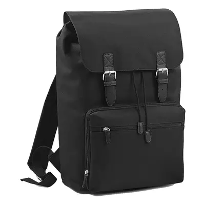 (One Size, Black/Black) Bagbase Heritage Laptop Backpack Bag (Up To 17inch Laptop) (Pack of 2)