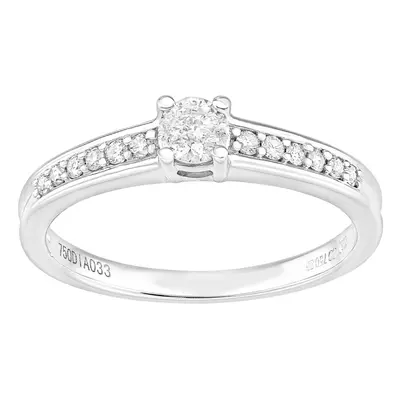 (J) Jewelco London Women 18ct (750) White Diamond Engagement Ring