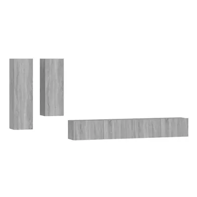 (grey sonoma) vidaXL TV Cabinet Set Piece Engineered Wood Multi Colours 100/80x30x30 cm