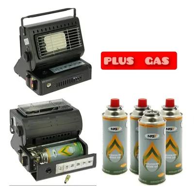 Portable Bivvy Heater Stove 1.3kw & Pack Butane Gas Canisters.Fishing Tent Cam