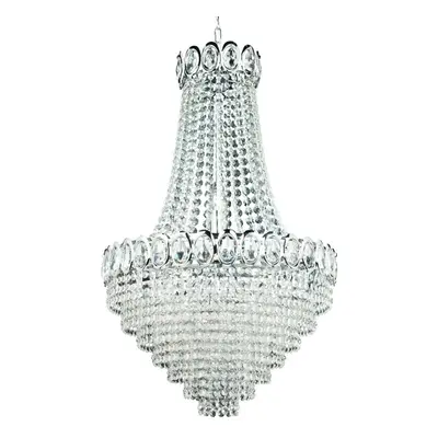 Traditional Light Chrome Crystal Chandelier