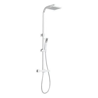 Modern Square Head Thermostatic Shower Set with 8" Overhead Rainfall Shower Taps