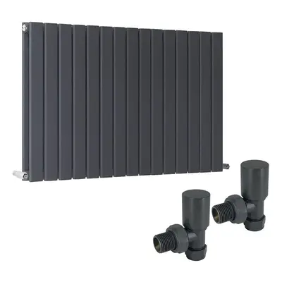 (600 x 1022mm Double) Warmehaus Flat Panel Horizontal Vertical Radiator with Angled Valves