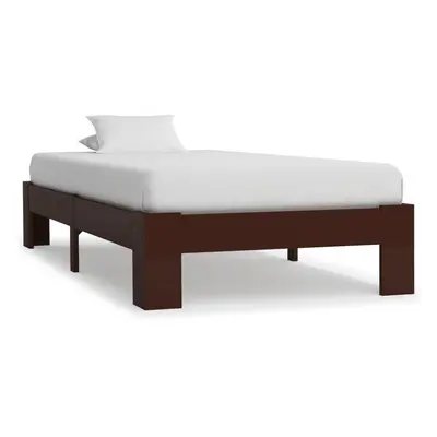 vidaXL Solid Pine Wood Bed Frame Dark Brown 90x200cm Single Bed Furniture