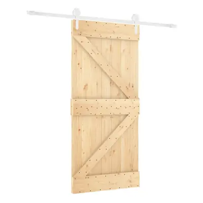 vidaXL Sliding Door with Hardware Set Interior Door Barn Door Solid Wood Pine