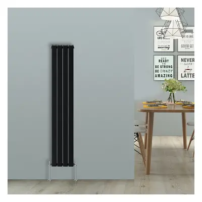 (Vertical 1800x272mm - Double) NRG Black Flat Panel Designer Radiator Single Double Column Bathr