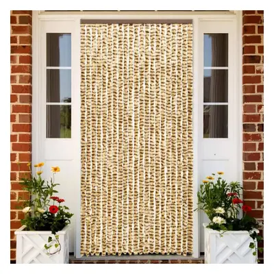 vidaXL Insect Curtain Beige and Brown 90x220 cm Chenille Doorway Screen Blind