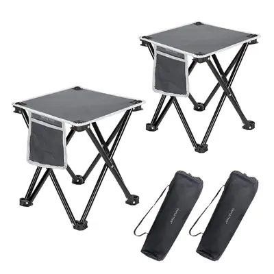 (Grey) Pcs Folding Chair Fishing Stool with Carry Bag Ultralight Aluminum Seat Home Fishing Camp