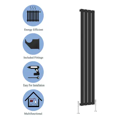 (Black, 1800*272mm?single)) Flat Panel Column Radiator