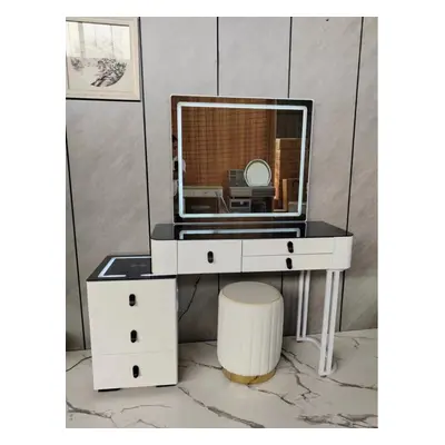 HIGH GLOSS BEDROOM DRESSING TABLE WHITE AND BLACK