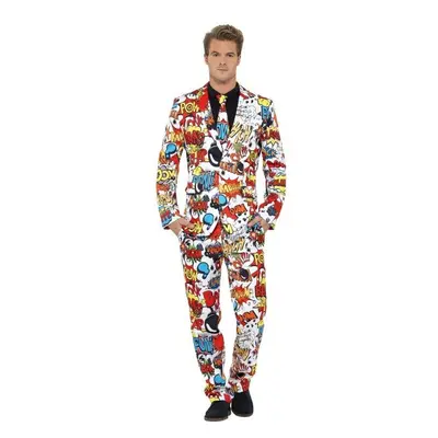 Smiffy's Adult Men's Comic Strip Suit, Jacket, Trousers And Tie, Stand Out