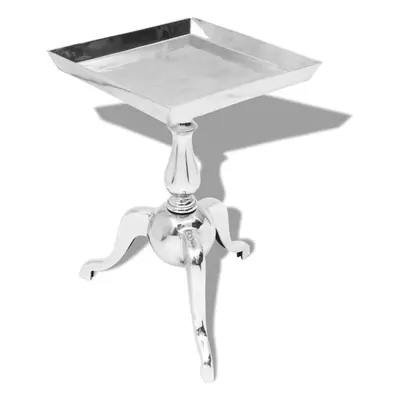 vidaXL Side End Accent Coffee Table Stand Bedroom Rack Square Aluminium Silver