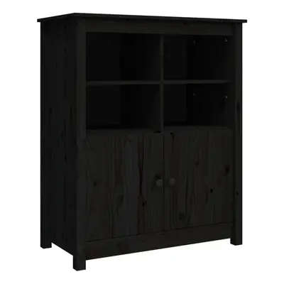 (Black) vidaXL Solid Wood Pine Sideboard Side Cabinet Home Organiser Multi Colours