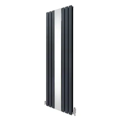 Flat Mirror Radiator & Valves - 1800mm x 565mm - Anthracite Grey