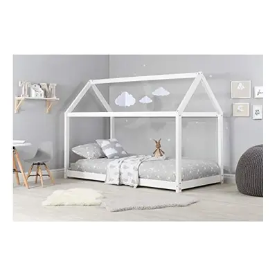 Montessori Kids Bed, Pine, White, 90cm