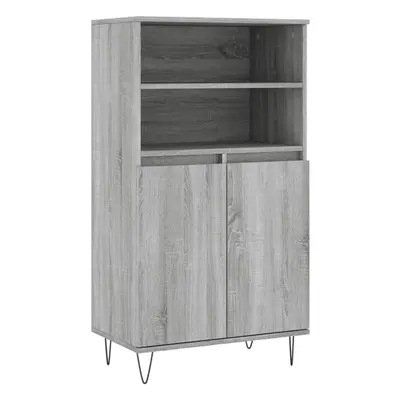 (grey sonoma) vidaXL Highboard Sideboard Tall Storage Cabinet Side Cabinet Engineered Wood