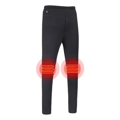 (L) USB Electric Heated Pants Trousers Elastic Heating Winter Thermal Legging