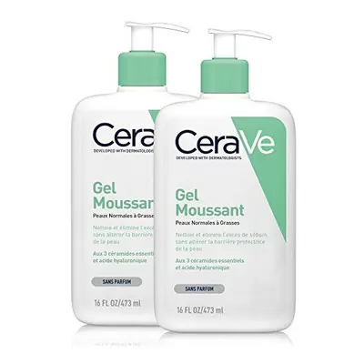 CeraVe foaming cleansing gel for face and body, normal to oily skin, with hyaluronic and essenti