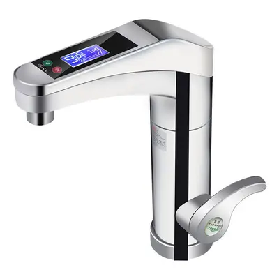 (Silver) 500-3500W Rotatable Water Faucet Instant Electric Faucet Hot And Cold Water Heater For 